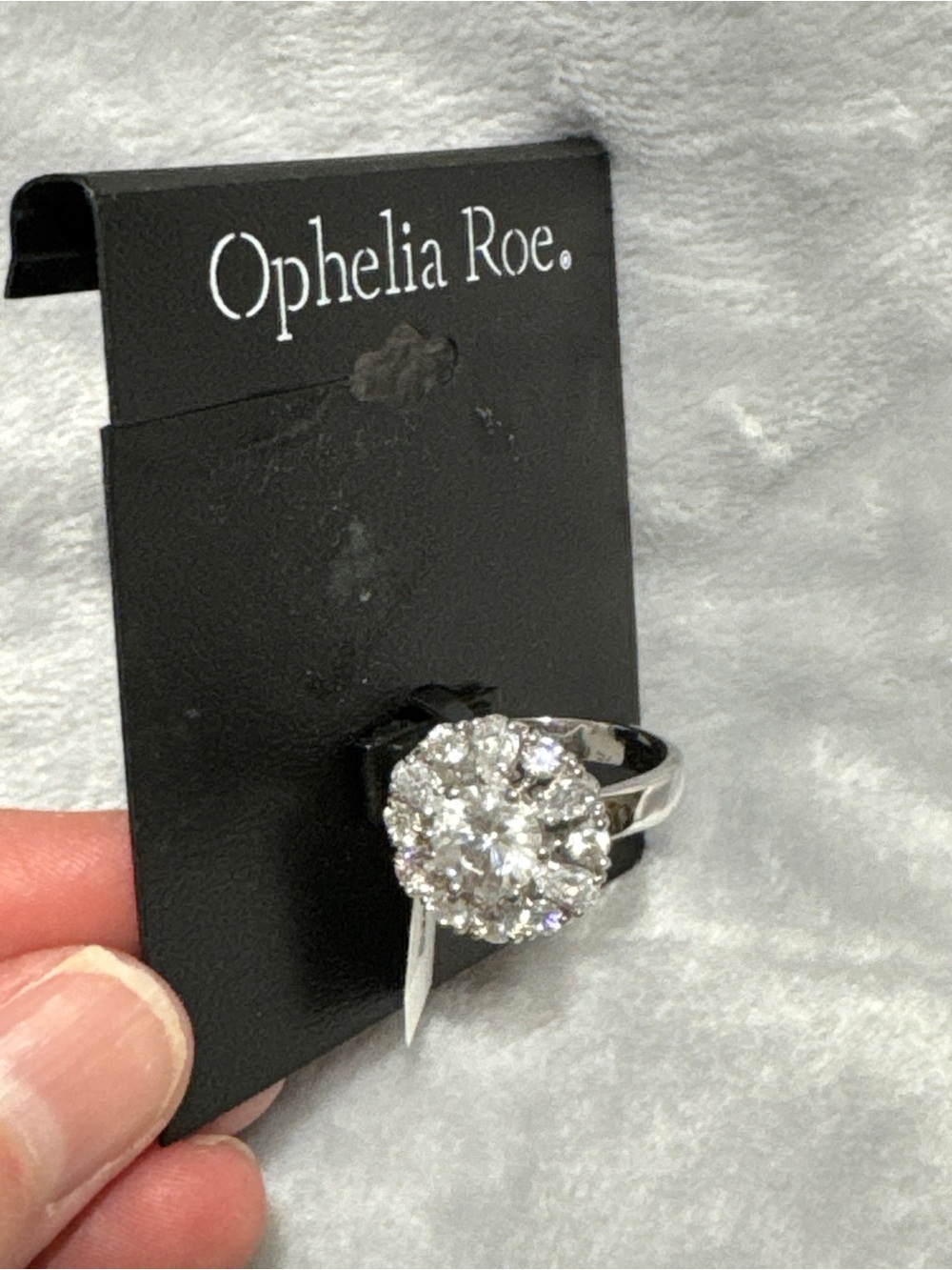 Ophelia Roe Silver-Tone Crystal Cluster Ring - Silver
